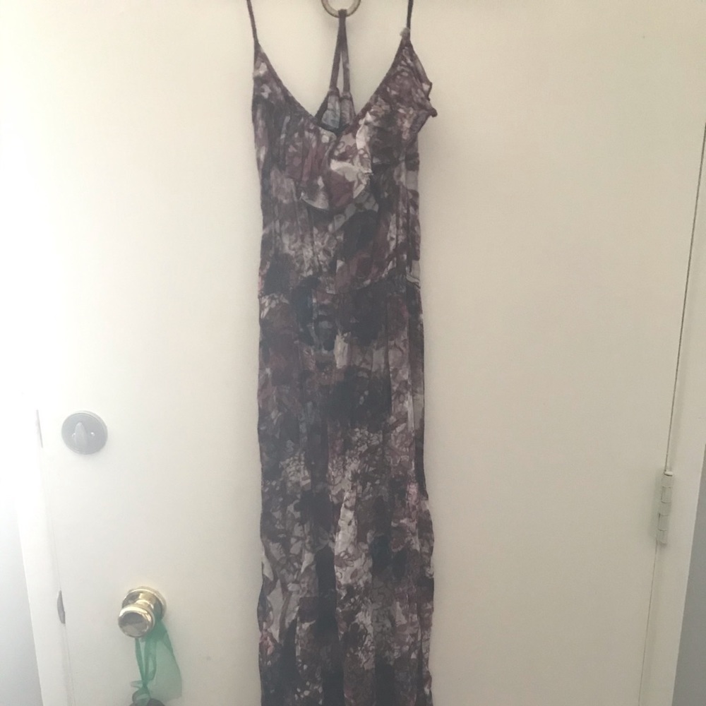 Purple floral maxi dress